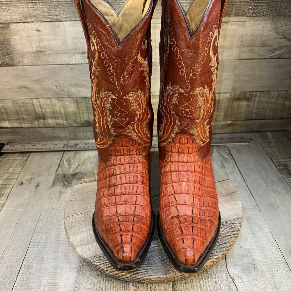 Cuadra Wild West Caiman Belly Cowboy Boots Men’s 8 USA Exotic Leather Mexico - Picture 7 of 16